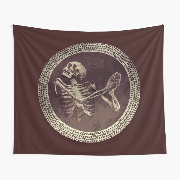 Hannibal: Dancing Skull + Skeleton Mosaic Tapestry