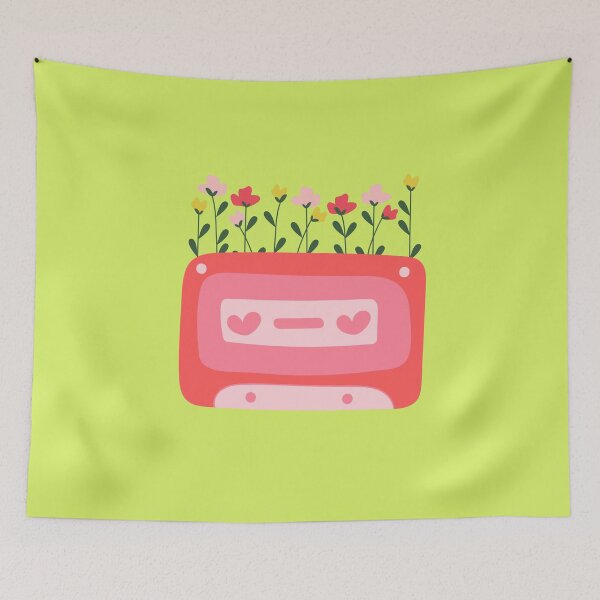 Item preview, Cute Love Floral Cassette For Retro Vintage Music Lovers And 80s Old School Music designed and sold by Funwithmusic.