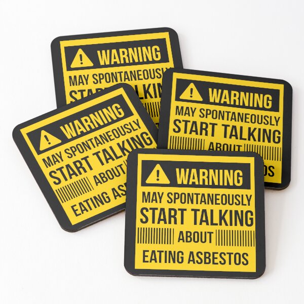 Item preview, warning may spontaneously talk about eating asbestos  designed and sold by celebteyz.