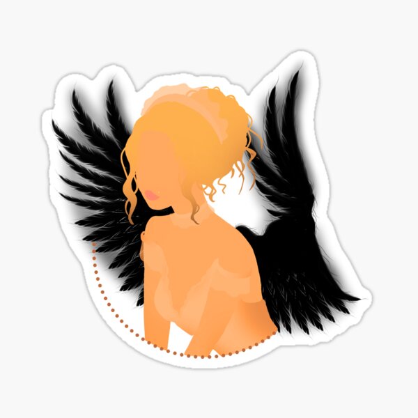 Angel with black wings Sticker