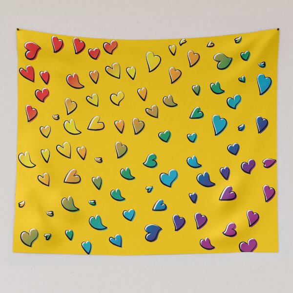 Item preview, Random pattern of rainbow color hearts for peace, love, and lovely times designed and sold by HectorCantres.