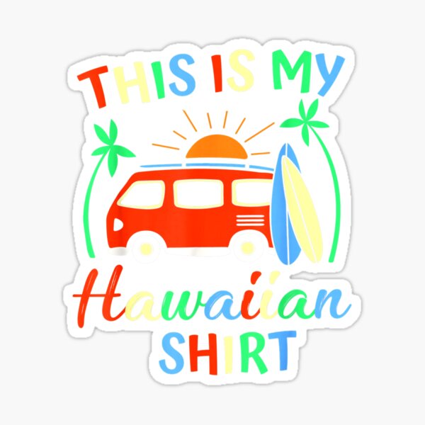 Lekrock Shop This Is My Hawaiian Shirt, Dabbing Pineapple, Tropical Summer Tee Sticker