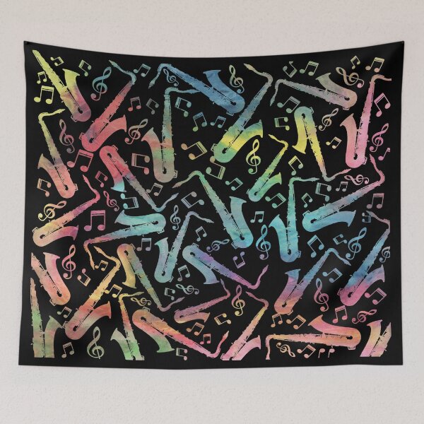 Item preview, Saxophones And Music Notes Pattern designed and sold by Primroaddesigns.