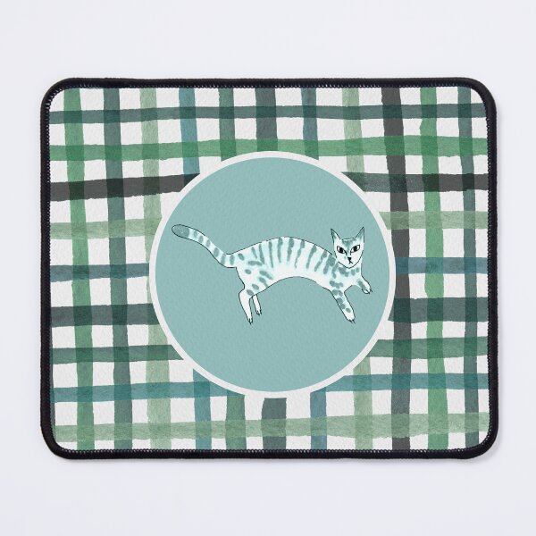 Item preview, Cat with grid background in cyan palette designed and sold by Aidi Riera.