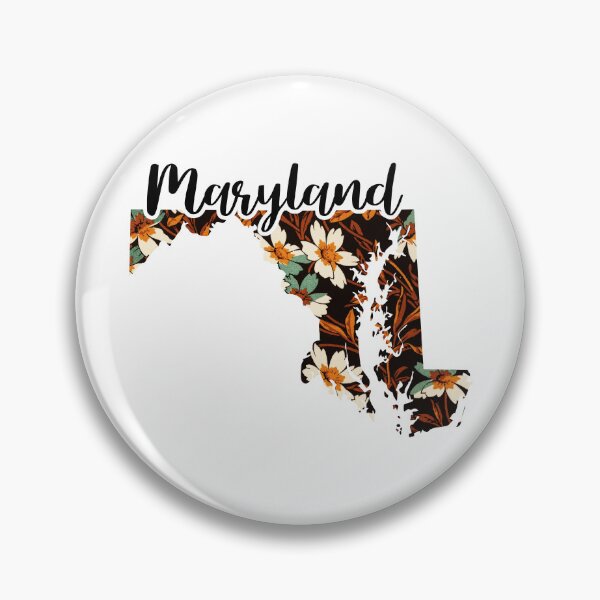 Item preview, Floral Map of USA States Maryland - Map of Maryland designed and sold by AmethystMurad.
