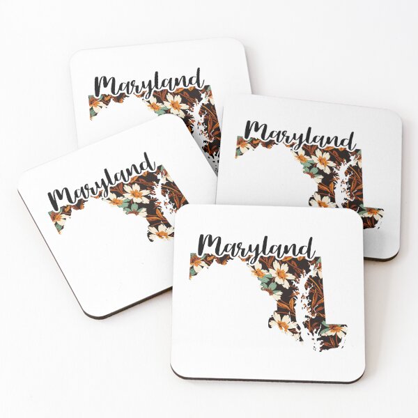 Item preview, Floral Map of USA States Maryland - Map of Maryland designed and sold by AmethystMurad.