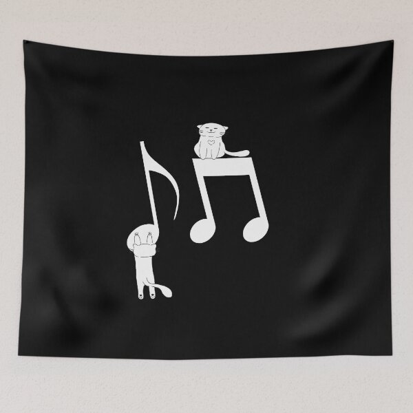Item preview, Cute Musical Notes With Cats For Music Lover And Cat Lovers As Mewsic Lovers - Music And Animals designed and sold by Funwithmusic.
