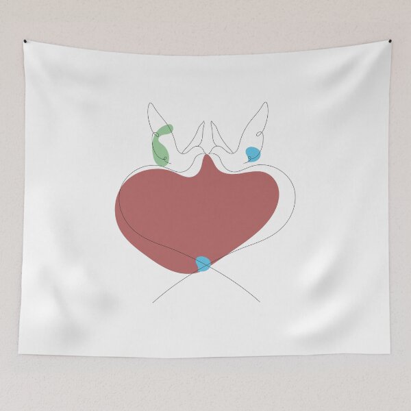 Item preview, line art bird love  designed and sold by lefdaouired.
