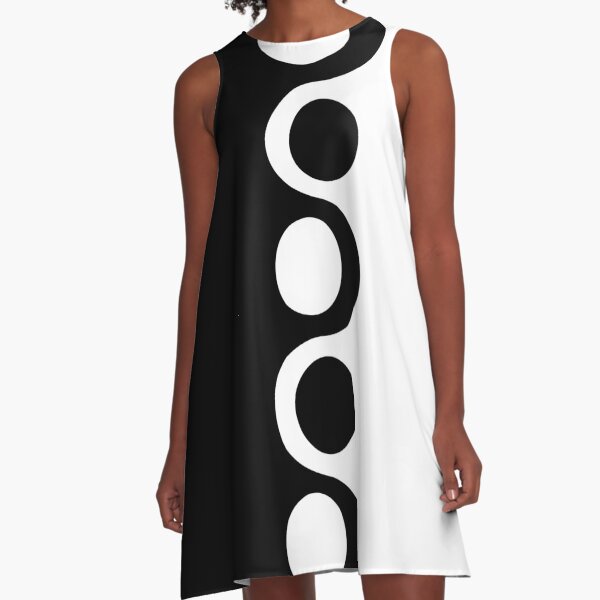 Black White Mod A-Line Dress