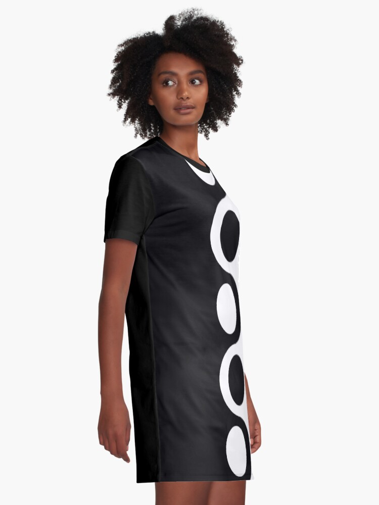 Alternate view of Black White Mod Graphic T-Shirt Dress