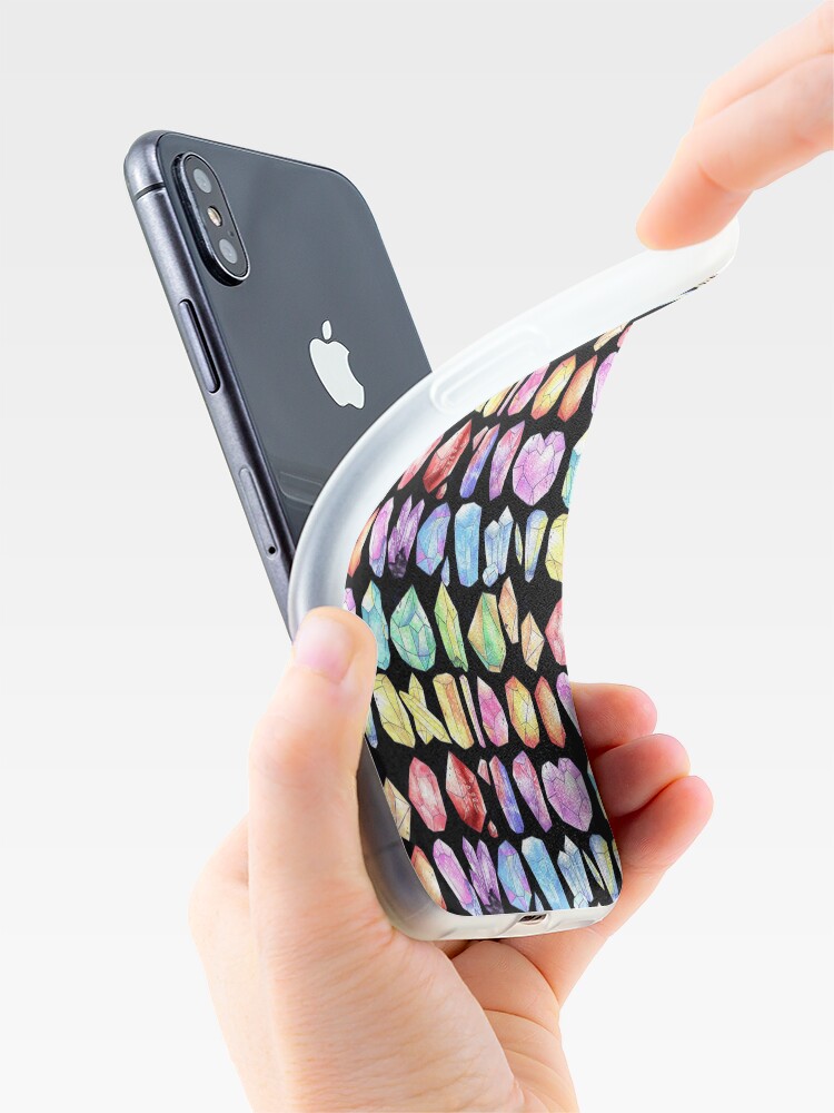 Disover Rainbow Crystals - Black iPhone Case