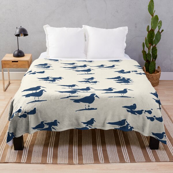 Item preview, Birds on the Beach, Silhouette in Navy on Cream designed and sold by KShedenhelm.