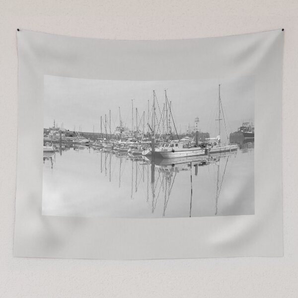 Item preview, Scarborough Harbour Serene B&W designed and sold by Alisonchambers2.