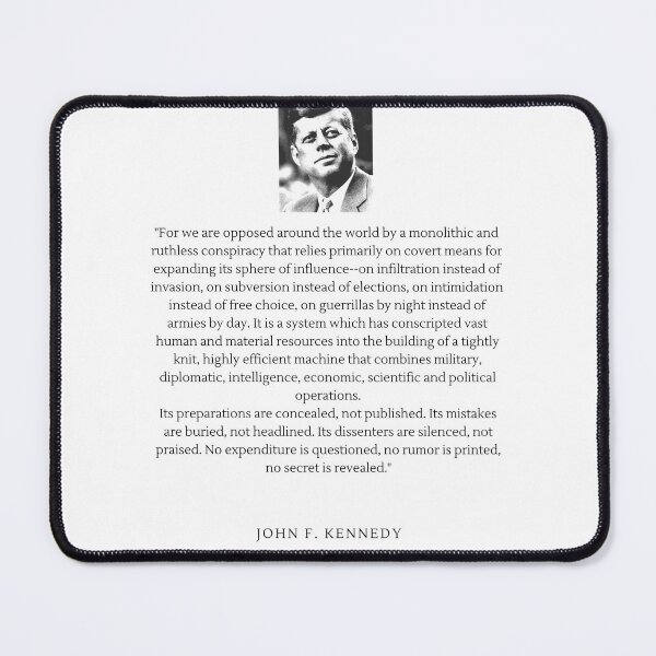 Item preview, JFK quote: "For we are opposed around the world by a monolithic and ruthless conspiracy... designed and sold by ManCardDesigns.