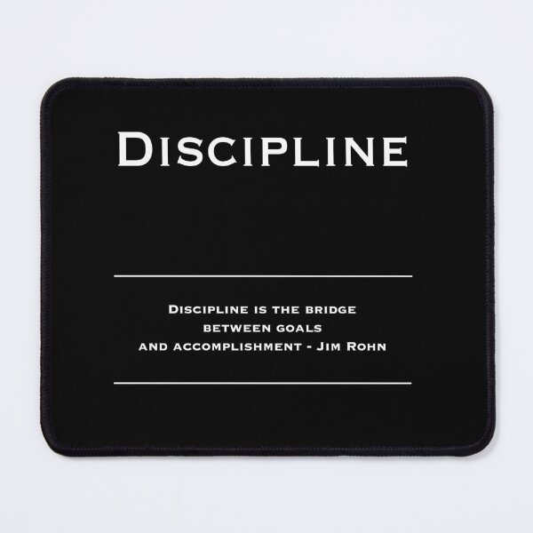Item preview, Discipline - Motivational Inspirational Corporate Office Wall Art Black and White T-Shirt designed and sold by Read This Already.