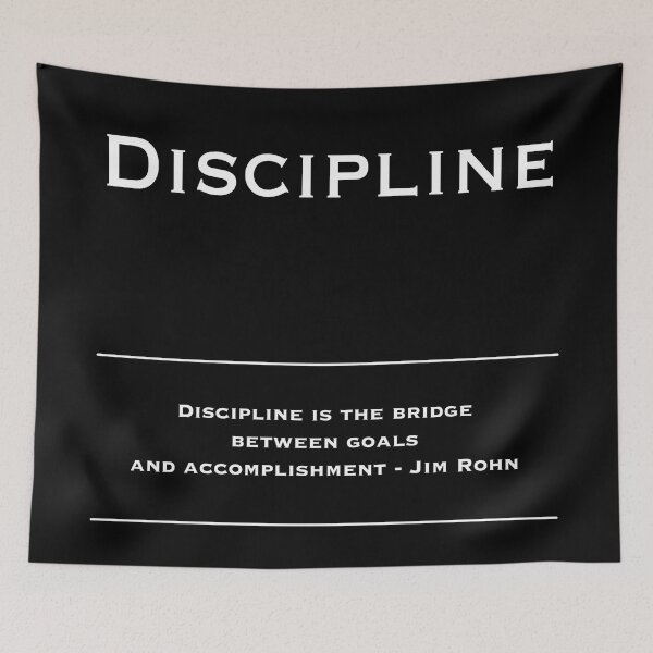 Item preview, Discipline - Motivational Inspirational Corporate Office Wall Art Black and White T-Shirt designed and sold by Read This Already.