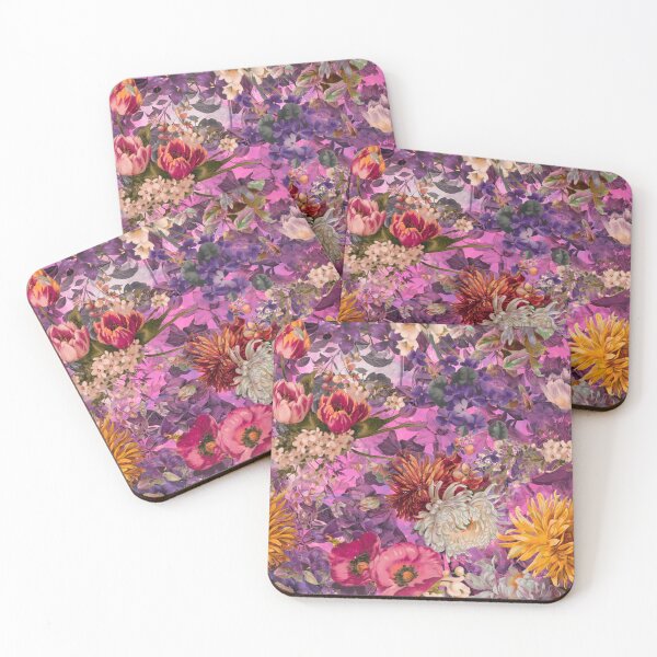 Artikelvorschau, Stilvolles Blumenmuster Paradies, Rosen und Blumen, botanisches Muster, Blumenillustration, Pflanzenmuster, heißes rosa Blumen entworfen und verkauft von ZeinabTaha.