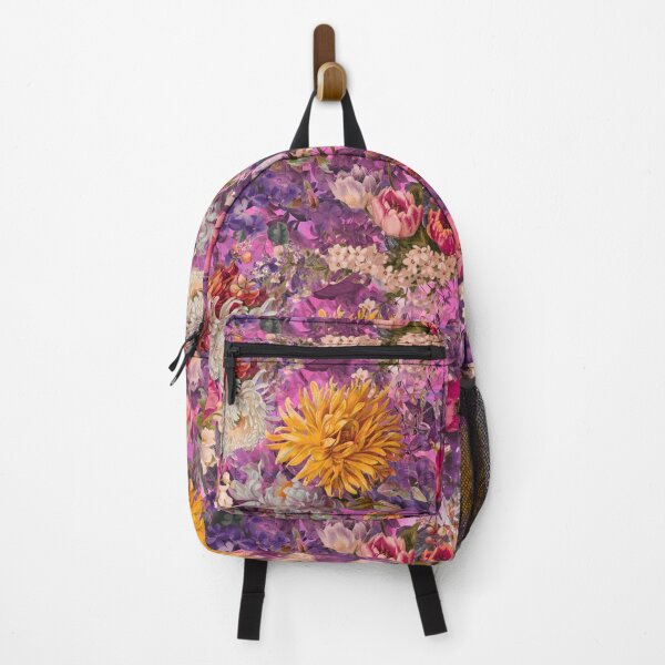 Artikelvorschau, Stilvolles Blumenmuster Paradies, Rosen und Blumen, botanisches Muster, Blumenillustration, Pflanzenmuster, heißes rosa Blumen entworfen und verkauft von ZeinabTaha.