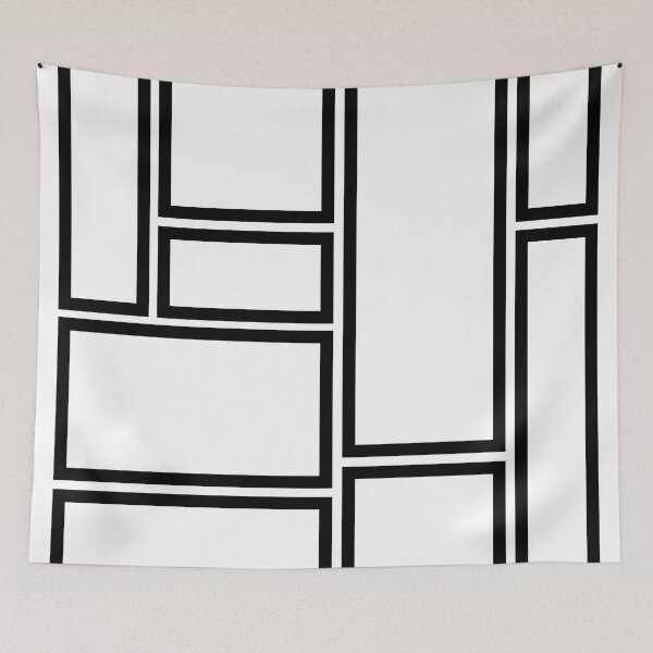 Item preview, Modular Minimalist Modern Geometric Pattern in Black and White.  designed and sold by kierkegaard.