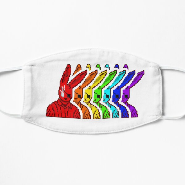 rainbow rabbits Flat Mask