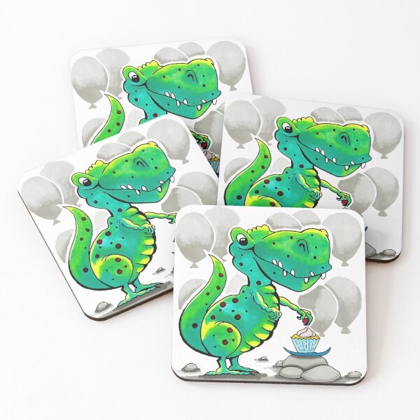 Item preview, Cute Dinosaur With Cake designed and sold by JulieSpriddle.
