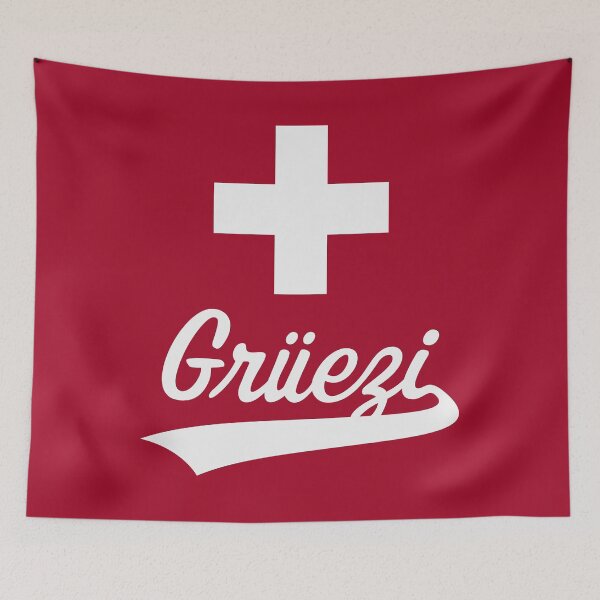 Item preview, Grüezi Lettering (Switzerland / Swiss Flag) designed and sold by MrFaulbaum.