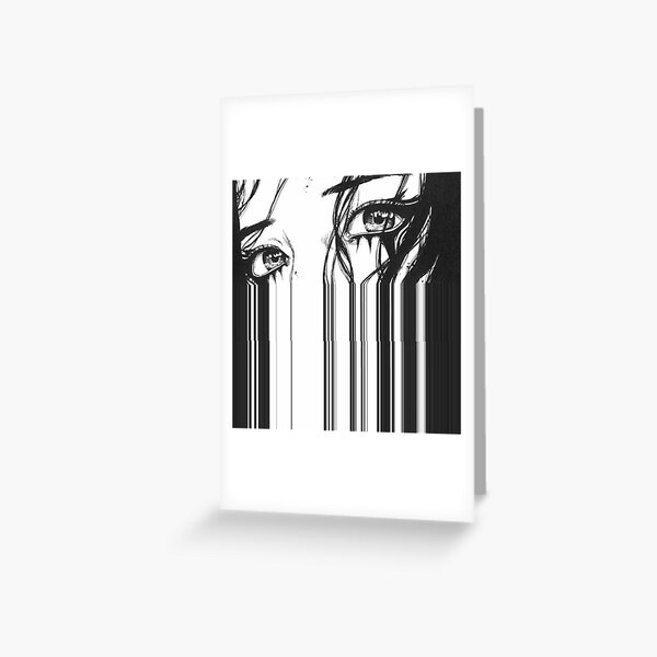 Anime Glitch Eye Art Greeting Card