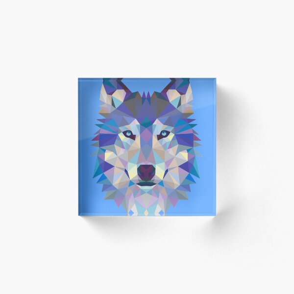 Geometric Wolf Acrylic Block