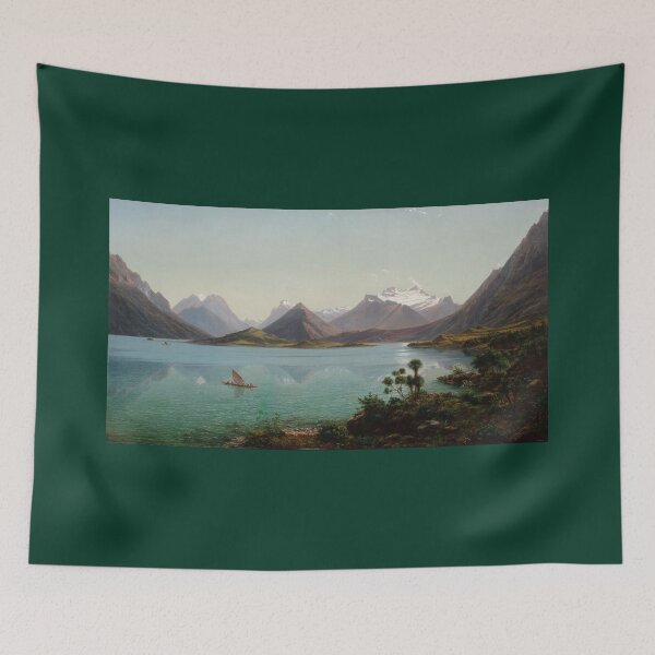 Item preview, Lake Wakatipu with Mount Earnslaw, Middle Island, New Zealand by Eugène von Guérard designed and sold by Amanda1775.