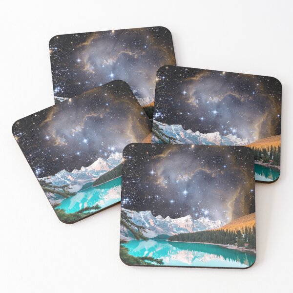 Item preview, Futuristic space mountains collage landscape designed and sold by Holly-berry-art.