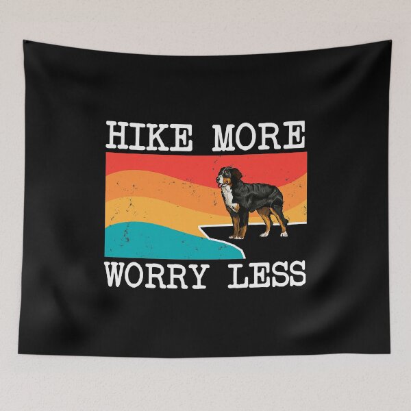 Item preview, Hike More Worry Less Bernese Mountain Dog Graphic Hiking designed and sold by HardiKel.