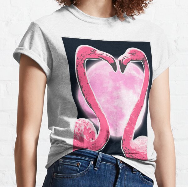 Flamingo Heart Shaped Art Moon Classic T-Shirt