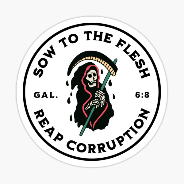 Item preview, Sow to the Flesh Tattoo Design designed and sold by BibleGraphics.
