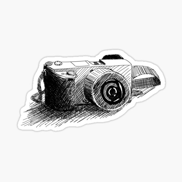Camera drawing sketch Sticker - Main Image