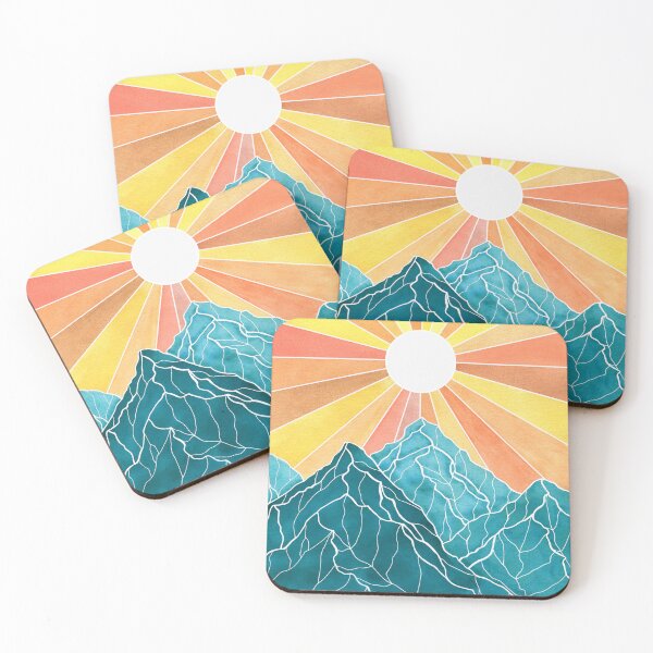 Item preview, Sunrise over mountains designed and sold by symmetreeart.