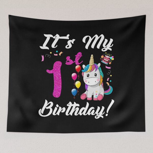 Item preview, Its My 1st Birthday Unicorn 1 Year Old Girls designed and sold by PameGraha.