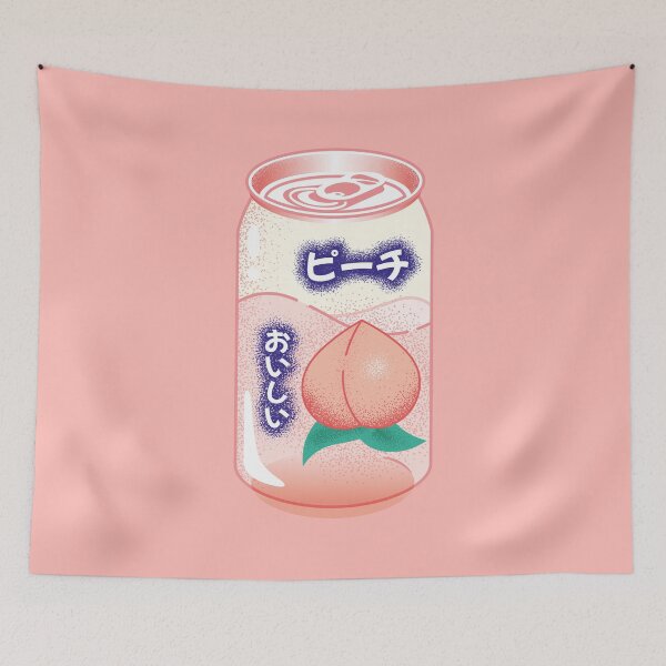 Item preview, Peach Soda Can Japanese Soft Drink Kawaii Soft Pastel Pop Art Retro Summer Vibe designed and sold by AoiKasumi.