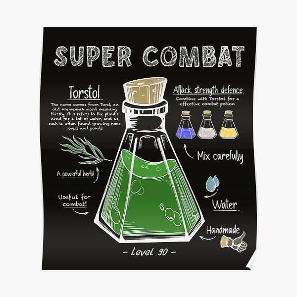 "Super Combat Potion Recipe " Poster for Sale by ImpDesign Redbubble
