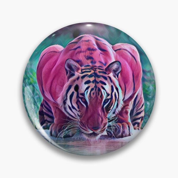 Item preview, Retro Neon Purple Portrait Nature Animal Wildlife Tiger Zoo designed and sold by TheWildFlix.