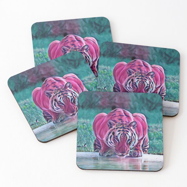 Item preview, Retro Neon Purple Portrait Nature Animal Wildlife Tiger Zoo designed and sold by TheWildFlix.