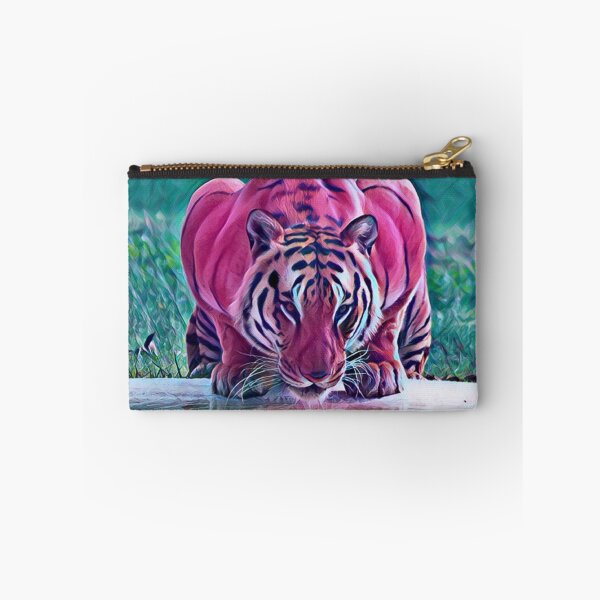 Item preview, Retro Neon Purple Portrait Nature Animal Wildlife Tiger Zoo designed and sold by TheWildFlix.