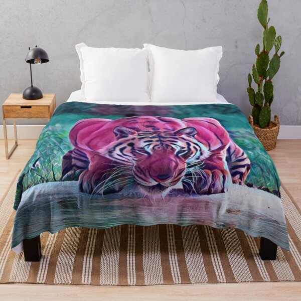 Item preview, Retro Neon Purple Portrait Nature Animal Wildlife Tiger Zoo designed and sold by TheWildFlix.