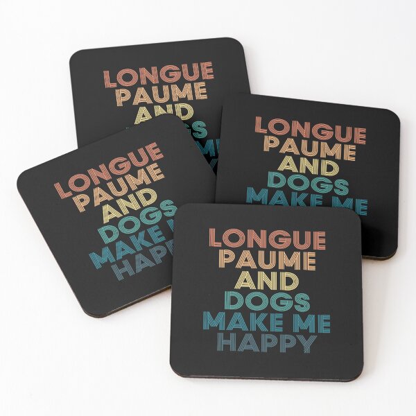 Aperçu de l'œuvre Longue paume et les chiens me rendent heureux - Cadeau pour les fans de Longue paume et de chiens créée et vendue par kindxinn.