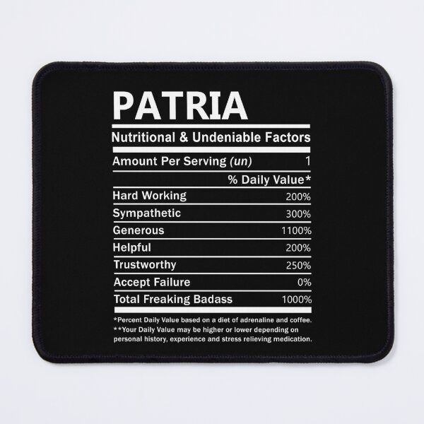 Item preview, Patria Name T Shirt - Patria Nutritional And Undeniable Factors Gift Item Tee designed and sold by anthonyodo.