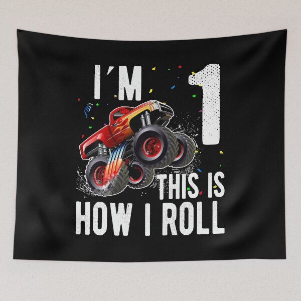 Item preview, Im 1 This Is How I Roll Kids 1 Year Old 1st Birthday Monster Truck Car designed and sold by PameGraha.