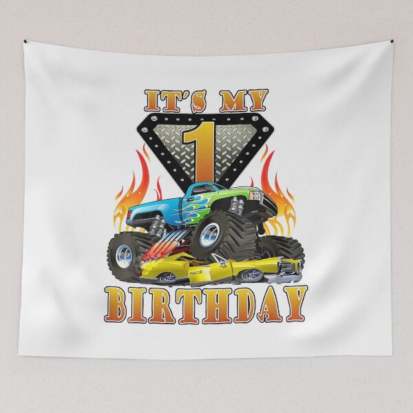 Item preview, Its My 1st Birthday Kids 1 Year Old Monster Truck Funny 1st Birthday Gift designed and sold by PameGraha.