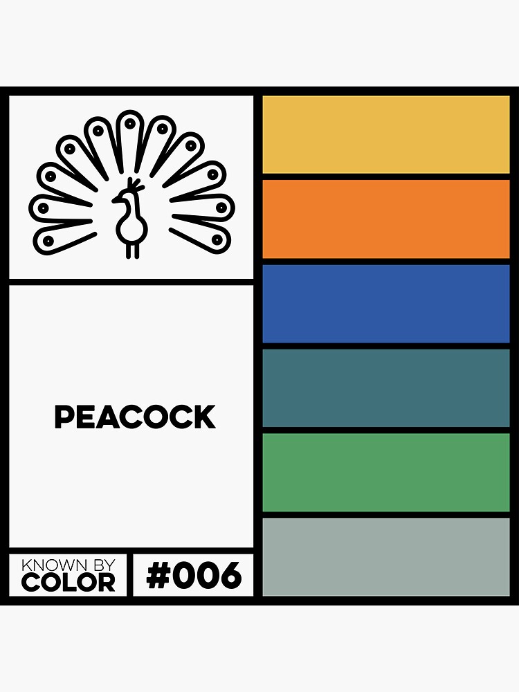 "Peacock colors" Sticker for Sale by knownbycolor Redbubble