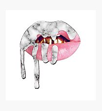 Kylie Marble Lips Photographic Print