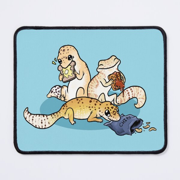 Item preview, Leopard Geckos Eating Food Cartoon designed and sold by Gecko Gifts and Goodies.