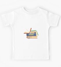 Buch Wurm flaches Design Kinder T-Shirt